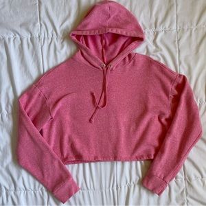 H&M cropped pink lightweight hoodie